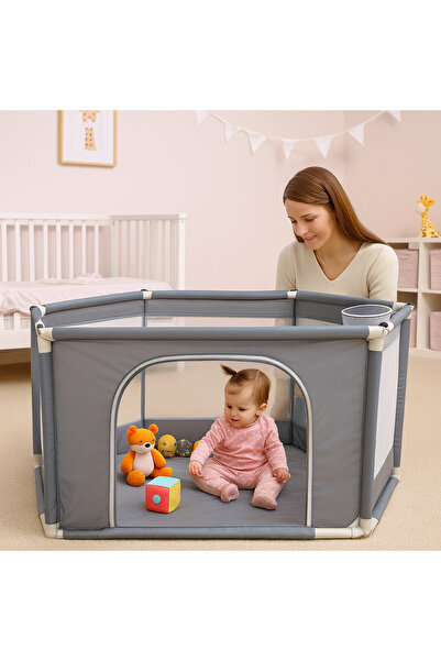 BebeMango Top Havuzu Ve Bebekler İçin Oyun Alanı Altıgen Oyun Parkı