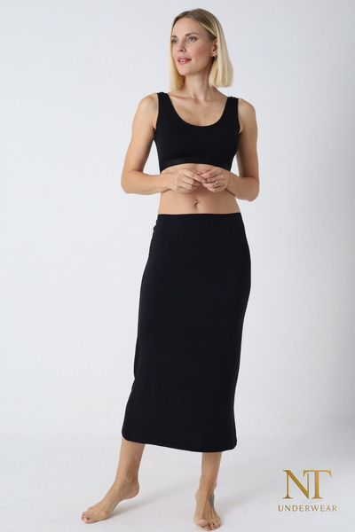 NT Underwear Căptușeală lungă din bambus pentru fustă, Maxi Jupon – țesătură naturală, model modern.