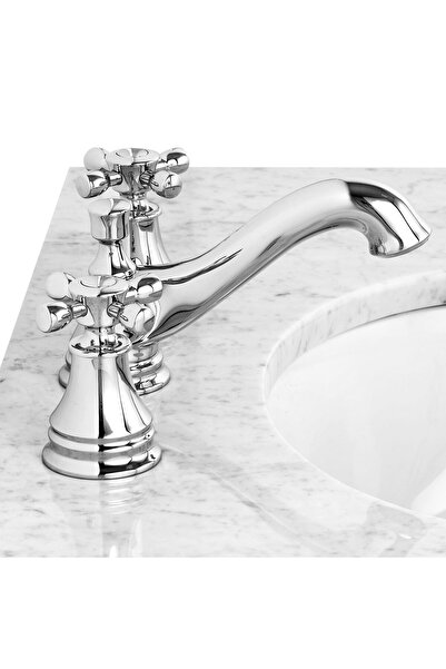 Maison Mex Baterie lavoar cu 2 manere, DAHLIA, L.27.3 l.19.2 H.10.6 cm, cromat