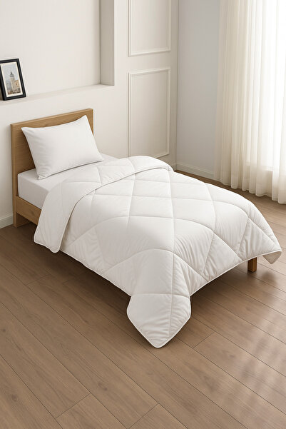 Formeya Weiße, weiche Mikrofaser-Bettdecke für alle vier Jahreszeiten, Einzelbettgröße 135 x 200 cm