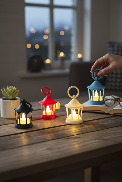 TASARLİX Dekor Kandil Alevsiz Mum Fener 4’lü