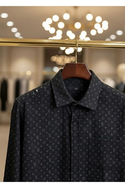 YusGos Men's Regular Fit Cotton High Quality Winter Lumberjack Shirt Black L