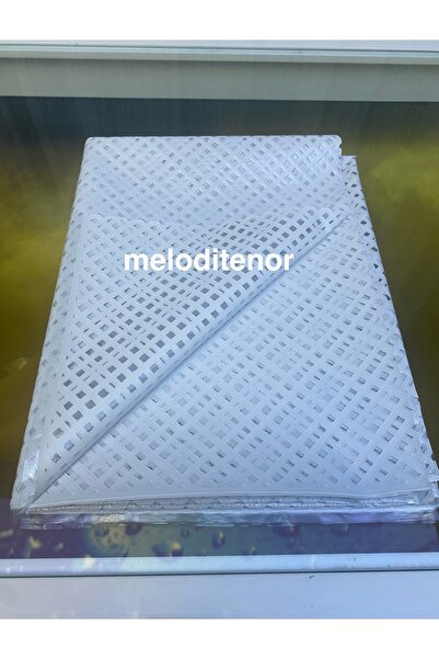 SALMAN Transparent Coating Straw Luxury White Gingham Mesh Non-Slip Pvc Oilcloth Tablecloth