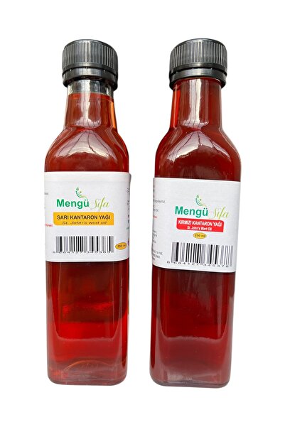 mengü şifa زيت نبتة سانت جون الأصفر والأحمر 250 مل - مجموعة من قطعتين