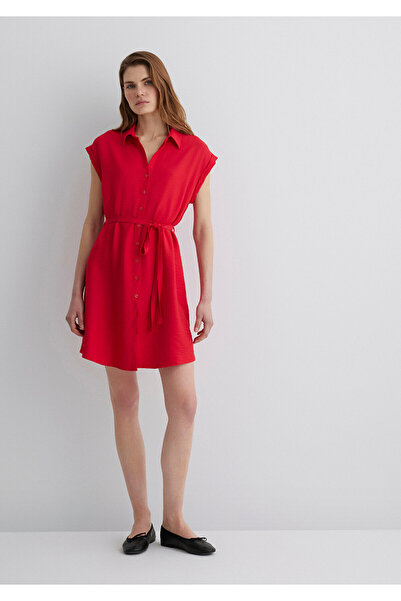 Mavi Red Shirt Dress Fitted 131139-29723