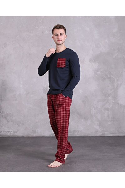 Lunaberry Pánské sváteční pyžamo – lékárnická kapsa s dlouhým rukávem, sezónní balíček věnovaného 100% bavlny