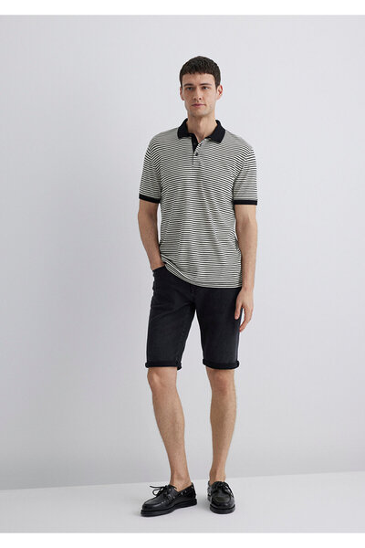 Mavi Nicholas Black Anthracite Jean Shorts 0416081307