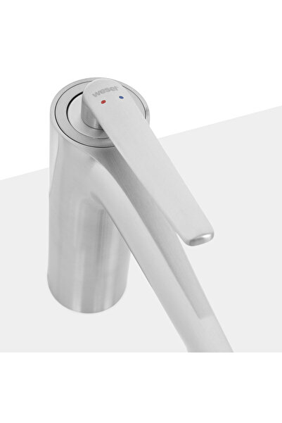 Maison Mex Basin mixer, NAOMI, L.12.7 l.4.5 H.17.2/13.8/11.4 m, brushed grey