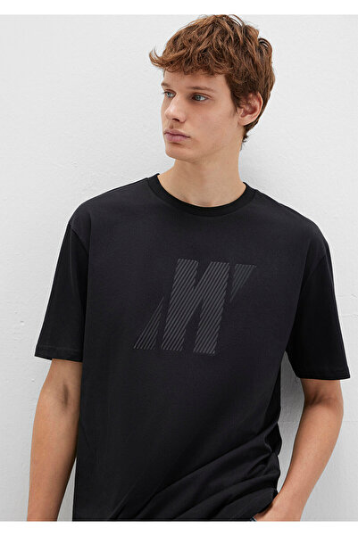 Mavi Pro Logo Printed Black T-Shirt Regular Fit / Normal Cut 067034-900