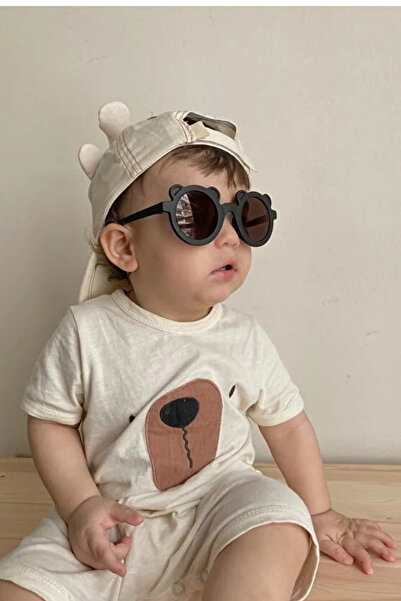 Kai Baby نظارات شمسية للأطفال بعمر 1-9 سنوات مع نظارات سوداء على شكل دمية دب
