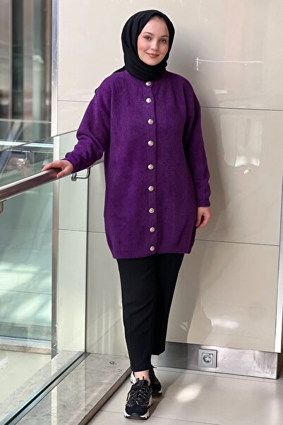 Nuss Basic Angora Cardigan with Front Snaps