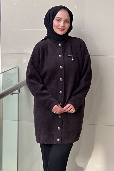 Nuss Basic Angora Cardigan with Front Snaps