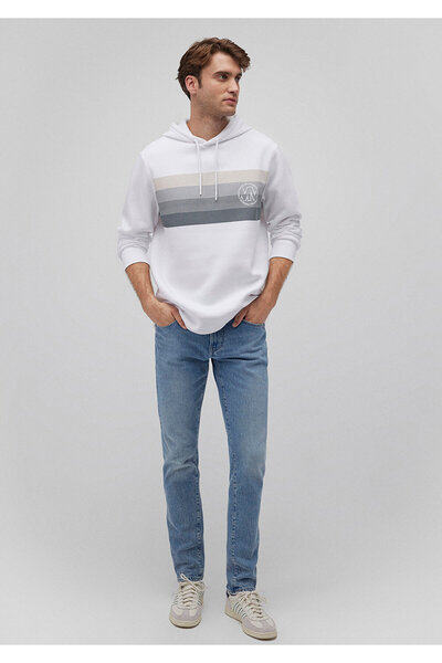 Mavi Φούτερ με κουκούλα σε λευκό στάμπα - 0610307 -620