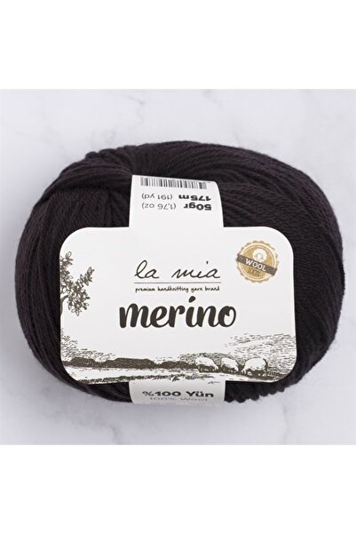 sylar حبل الحياكة اليدوية باللون الأسود من La Mia Merino - L006 - 33790