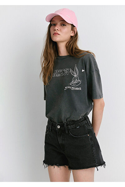 Mavi Rosie 90S Ripped Anthracite Jean Shorts 1447481224