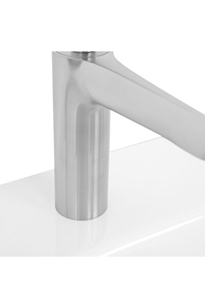 Maison Mex Basin mixer, NAOMI, L.12.7 l.4.5 H.17.2/13.8/11.4 m, brushed grey