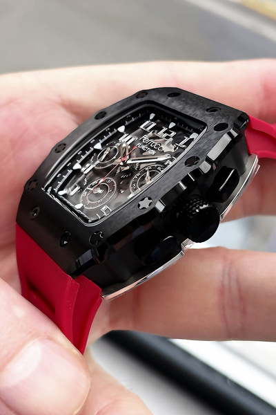 Ferrucci Function Original Men Wristwatch Waterproof Red Silicone Cord + Gift Bracelet Fre2050C1