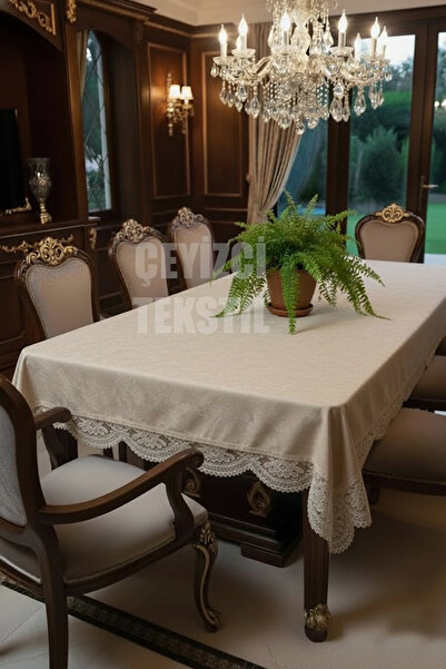 Çt Çeyizci Tekstil Velvet Single Tablecloth 160X220Cm |   Lace Dining Tablecloth 160X220Cm Single Table