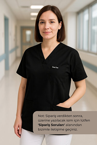 mirach Kişiye Özel İsim Yazılı Hediyelik Doktor Hemşire Scrubs Tekniker Medik...