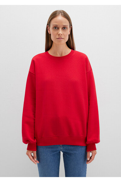 Mavi Rotes Basic-Sweatshirt mit Rundhalsausschnitt 1610198-80791