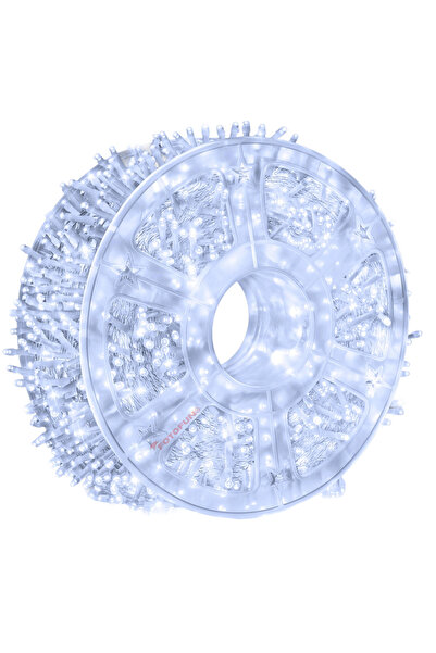 Generic Instalație liniară de Crăciun, interior/exterior, 8 efecte de lumină, 50 m, alb rece