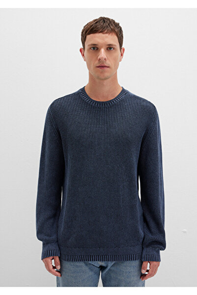 Mavi Pulover albastru bleumarin cu guler rotund slim fit / slim fit 070767 -34319