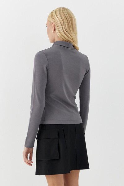 MARKALİSTE Γκρι μπλούζα με ψηλό λαιμό