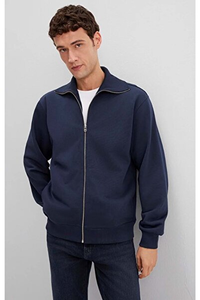 Mavi 0S10521-70490 Jacket Zippered Men's Sweatshirt Dark Blue