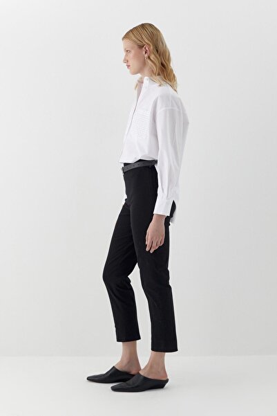 MARKALİSTE Elastic Waist Gabardine Trousers Black