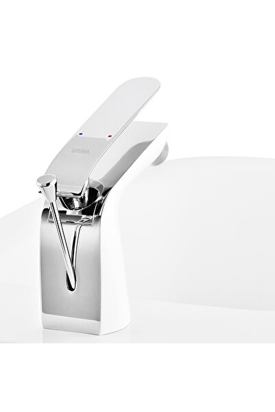 Maison Mex Bidet mixer, EVA, L.6 l.12.5 H.14 cm, chrome/white