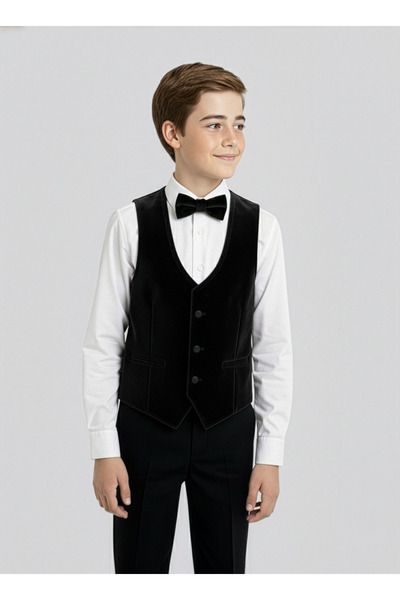 SIRRI Erkek Çocuk Kadife Yelek - Şıklığınızı Tamamlayacak Parça