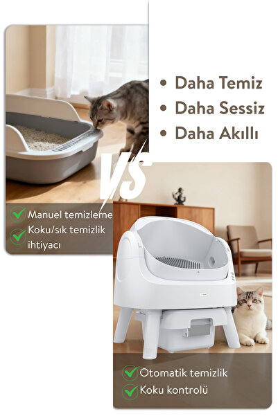 PetPivot Autoscooper 11 Akıllı Otomatik Kedi Tuvaleti | Büyük Irklar İçin Uygun, Akıllı Sensör, Koku Hapsetme