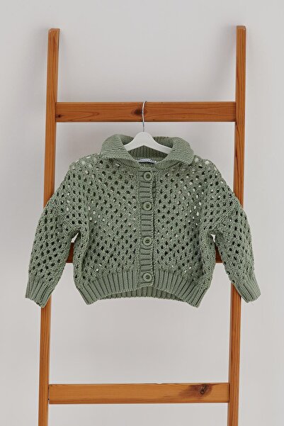 MARKALİSTE Mint Color Children's Knitwear Cardigan