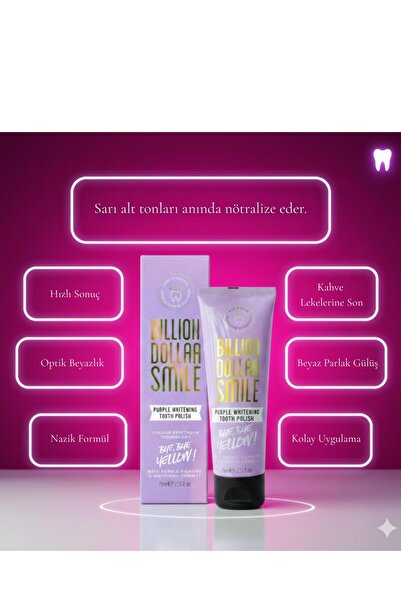 Billion Dollar Smile Purple Whitening Tooth Polish Diş Beyazlatıcı Diş Macunu