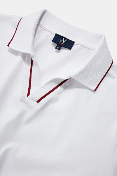 W Collection WHITE POLO NECK T-SHIRT