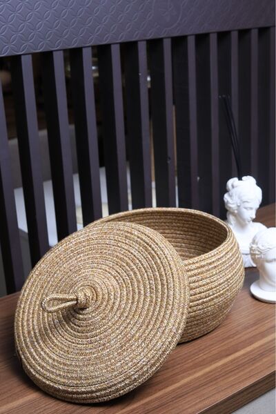 JÜTEX HOME Coș de bucătărie din iută din răchită - Organizator pentru cartofi...