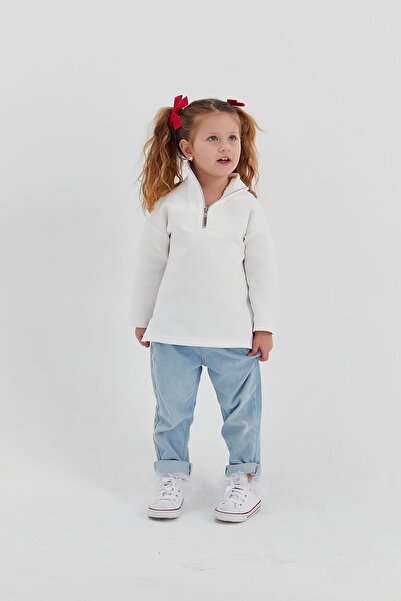 MARKALİSTE Hanorac alb pentru copii din țesătură Scuba