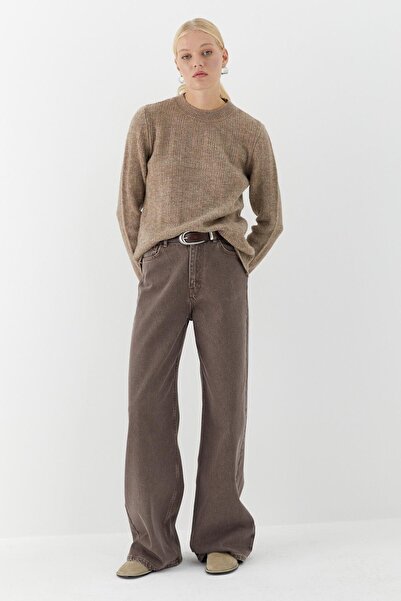 MARKALİSTE Round Neck Knitwear Sweater Brown