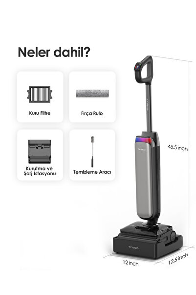 Tineco Floor One S9 Artist Steam Kablosuz Buharlı Akıllı Islak Kuru Süpürge