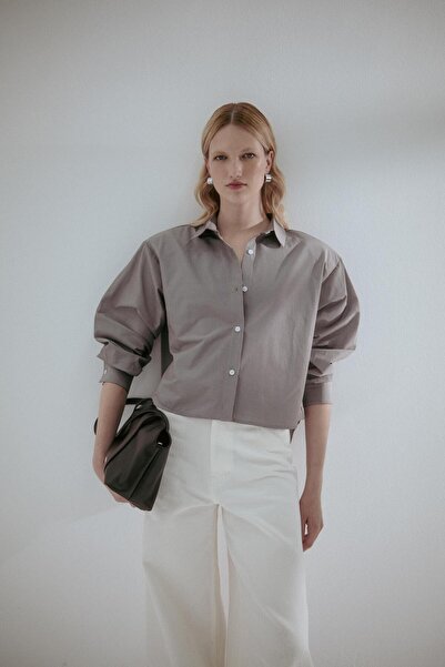 MARKALİSTE Πακέτο βάτα ριγέ πουκάμισα καφέ