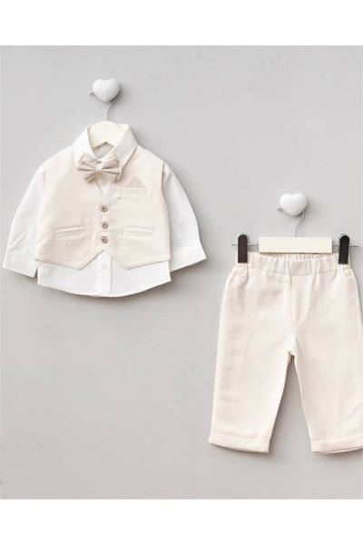 Mert Baby طقم ليتل جنتلمان بيبي بوي طقم فيست ميفلوت فاخر 100% قطن لحديثي الولادة