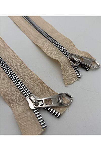 kumasfabrik (45 سم) 2 قطعة سوستة/سوستة حقيبة/إكسسوارات حقيبة/كريم فضي