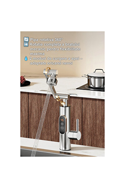 MODVIA Electric Instant Hot Water Faucet 3300W LED Adjustable Stainless Steel 360°