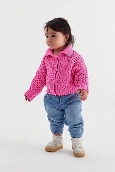 MARKALİSTE Pink Children's Knitwear Cardigan