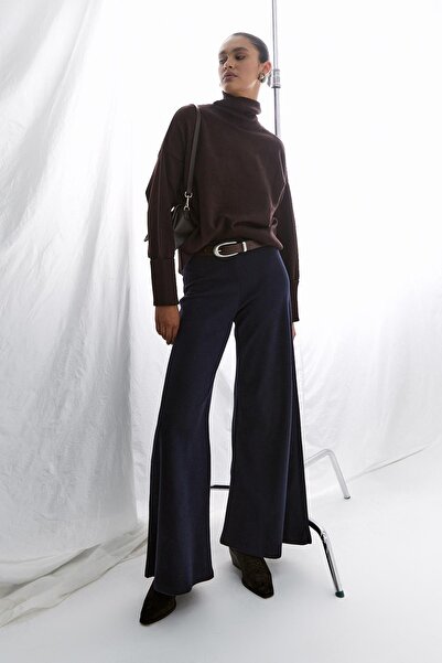 MARKALİSTE Knitwear Look Knitted Trousers Navy Blue