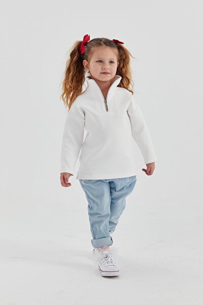 MARKALİSTE Hanorac alb pentru copii din țesătură Scuba