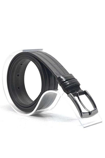 Raker Rakerplus Curea clasică pentru băiat, din piele naturală, neagră