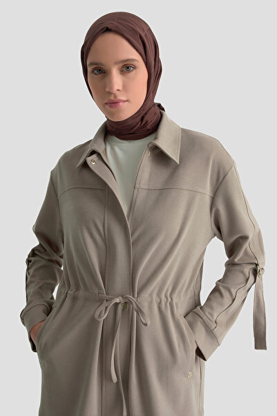 Armine Lycra Suit with Sleeve Detail, Lace-Up, Lengthened Zippered Pants