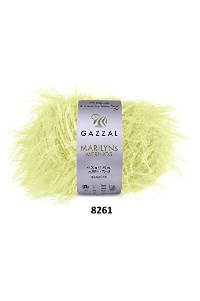 GAZZAL İPLİK خيوط غزال مارلين ميرينوس للحياكة طويلة الشعر 250 جرام 5×50 جرام ...
