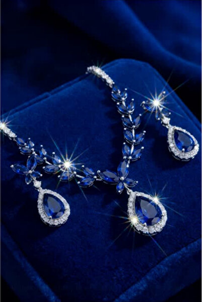 Shelby Silver Sapphire Wings 925 Ayar Gümüş Set